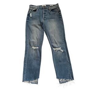 Frame Jeans Women's 30 Le Original Distressed Tiered Raw Hem